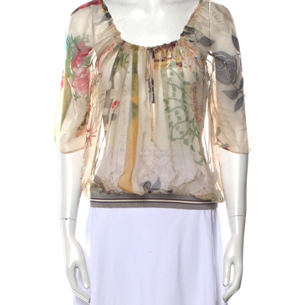 Kenzo Silk Floral Print Blouse